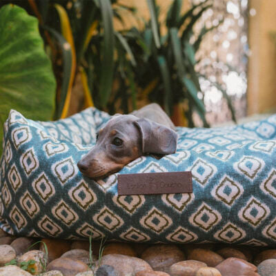 Cama para perros impermeable Ikat Verde