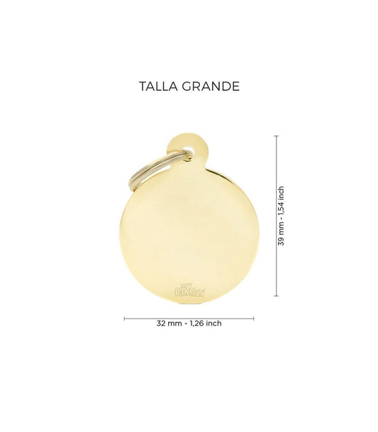 Chapa basic circular dorado &#8211; Grande