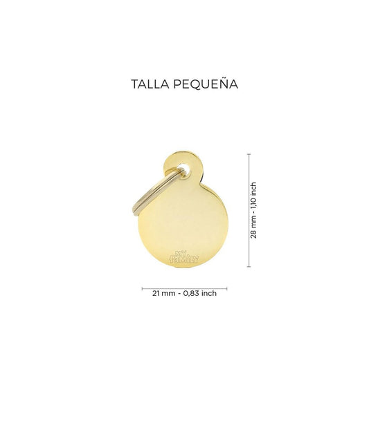 Chapa basic circular dorado &#8211; Pequeña