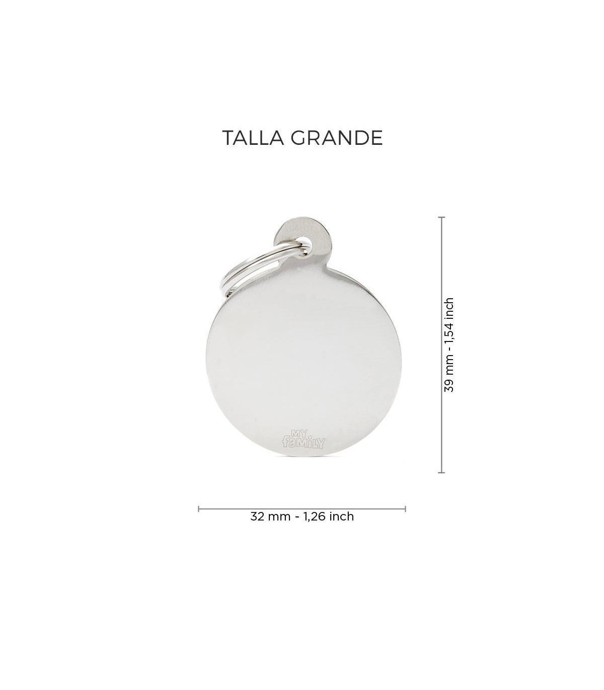 Chapa basic circular plateado &#8211; Grande