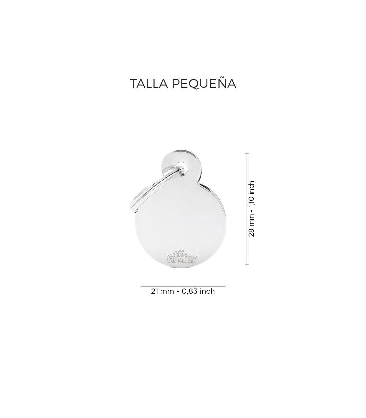 Chapa basic circular plateado &#8211; Pequeño