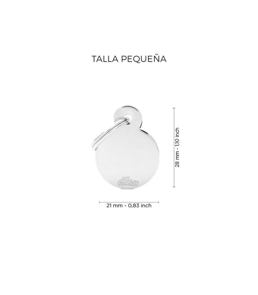 Chapa basic circular plateado &#8211; Pequeño