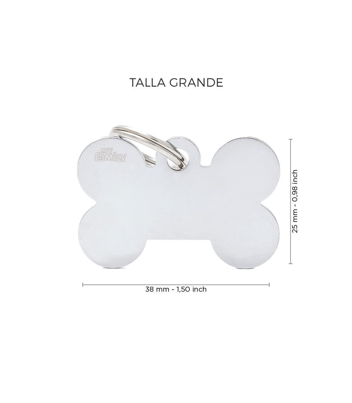 Chapa basic hueso plateado &#8211; Grande