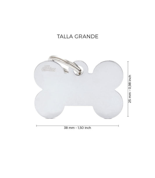 Chapa basic hueso plateado &#8211; Grande