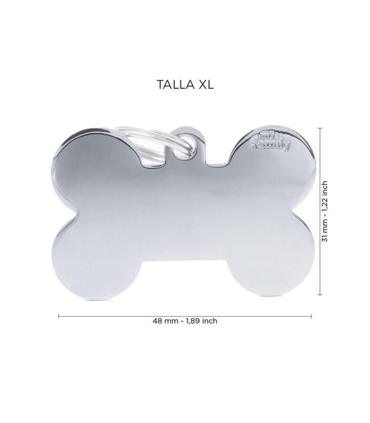 Chapa basic hueso plateado &#8211; XL