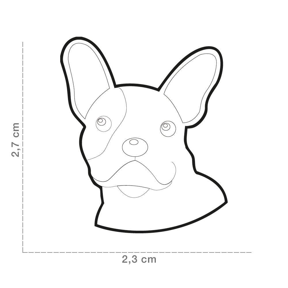 Chapa bulldog francés &#8211; Tamaño