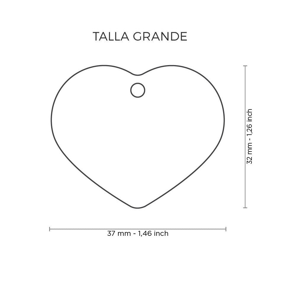 Chapa corazón plateado &#8211; Grande