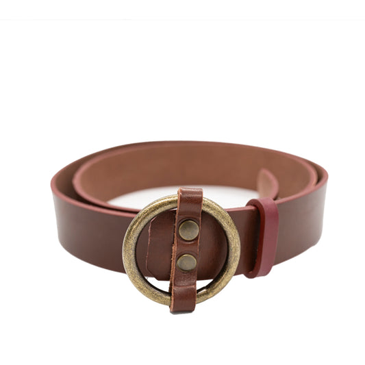 Cuero Premium Clasic Hebilla Redonda Cinturón 1